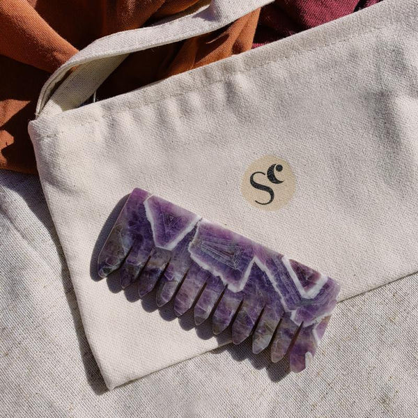 Amethyst comb - Self Ceremony - self care products, self care rituals, self care gifts, natural skincare, altar tools, self care and wellness, self care ideas 