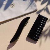 Obsidian comb - Self Ceremony - self care products, self care rituals, self care gifts, natural skincare, altar tools, self care and wellness, self care ideas 
