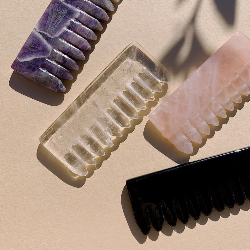 Clear Quartz comb - Self Ceremony - self care products, self care rituals, self care gifts, natural skincare, altar tools, self care and wellness, self care ideas 